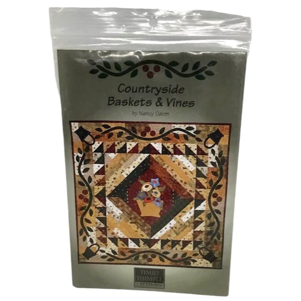 Countryside Baskets Vines Nancy Odom Quilt Pattern Timid Thimble Applique NEW